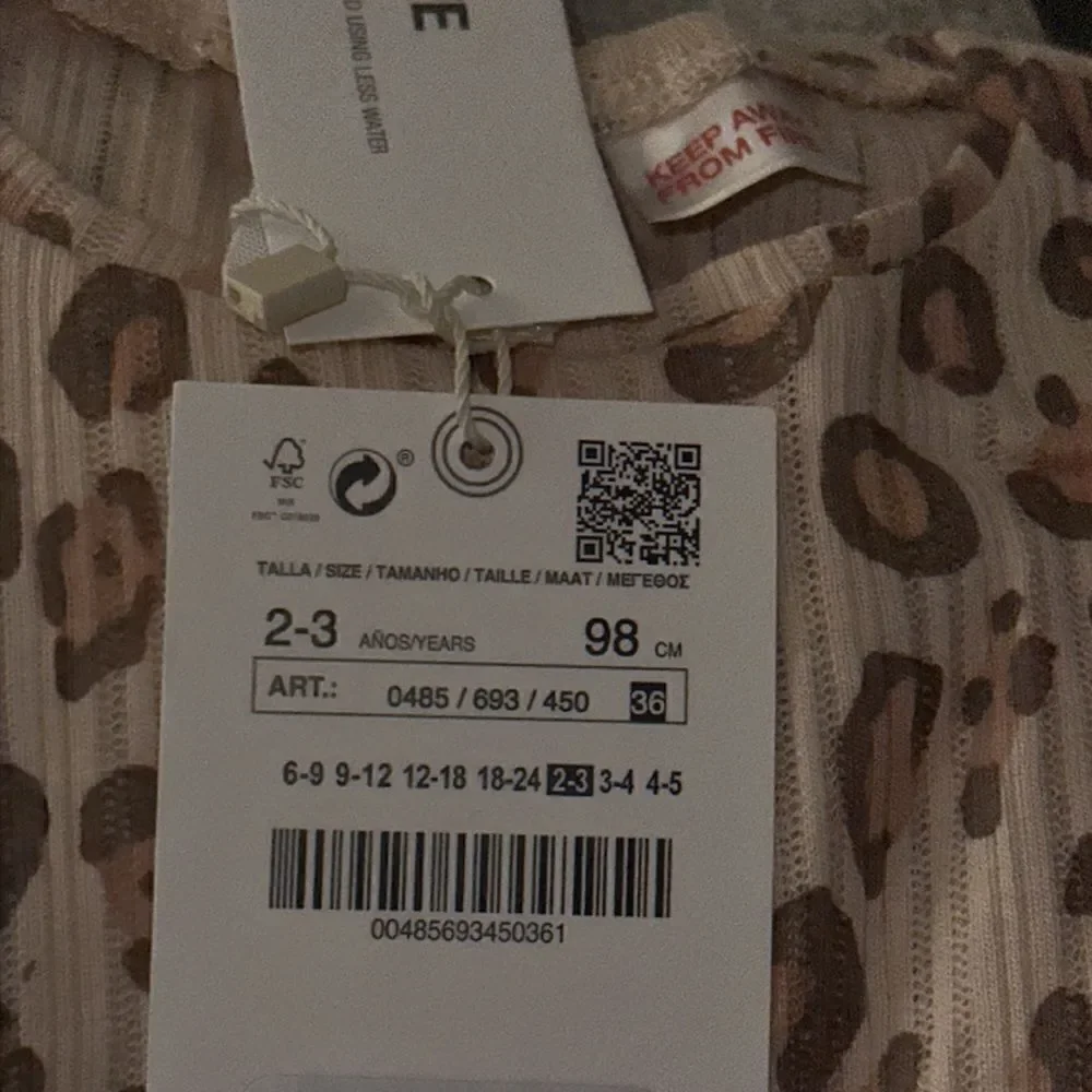 ZARA Kids Leopard Print Ribbed Long Sleeve Top NWT